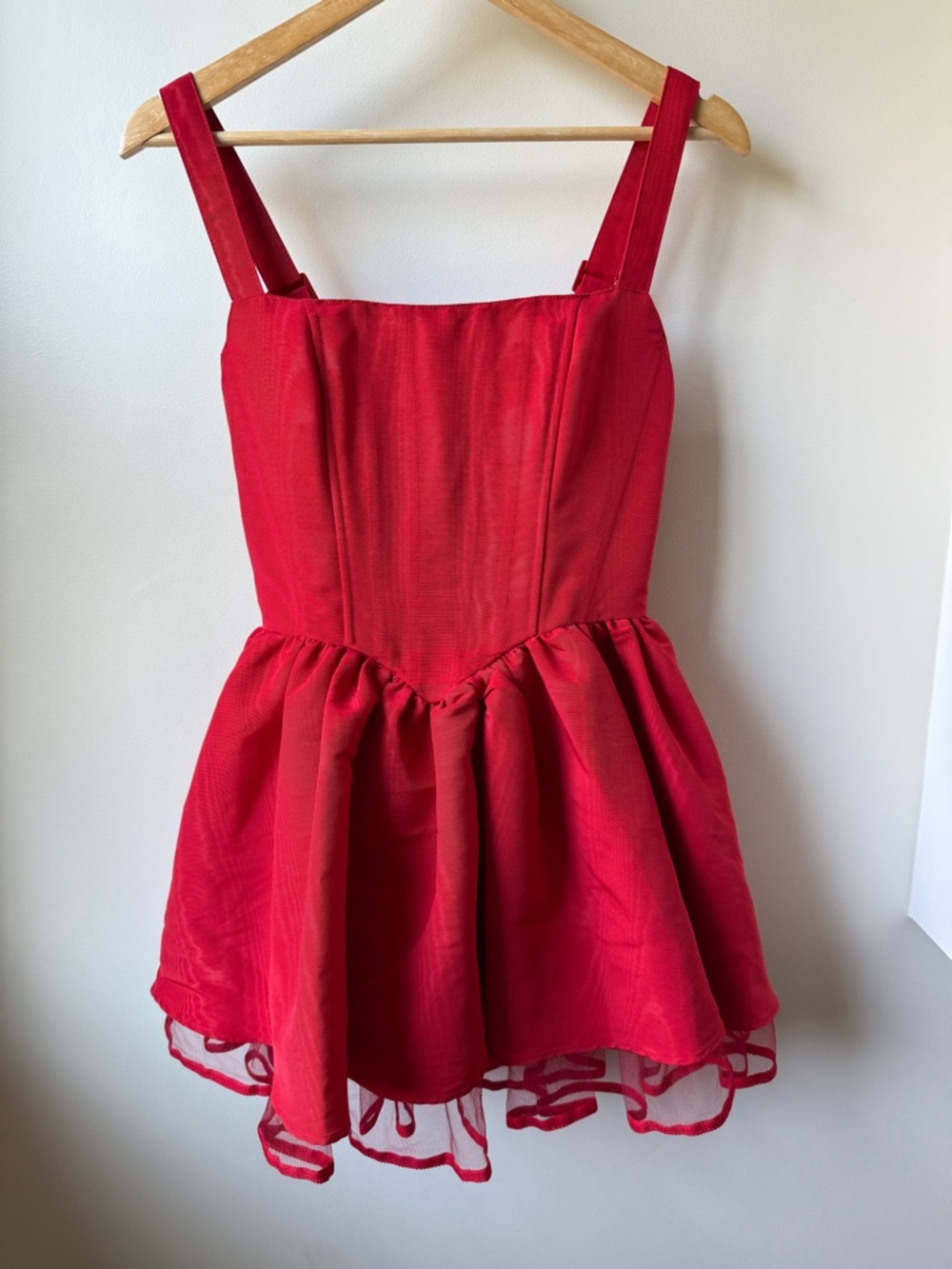 SUGAR THRILLZ Magic Moves Red Corset Mini Dress Balletcore Party Vamp Coquette M